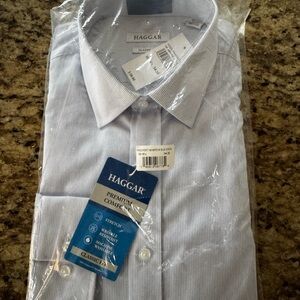 Haggar Men's Premium Comfort Light Blue Dress Shirt
